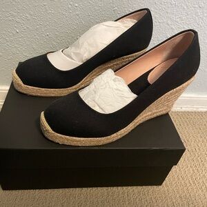 J. Crew black wedge heels